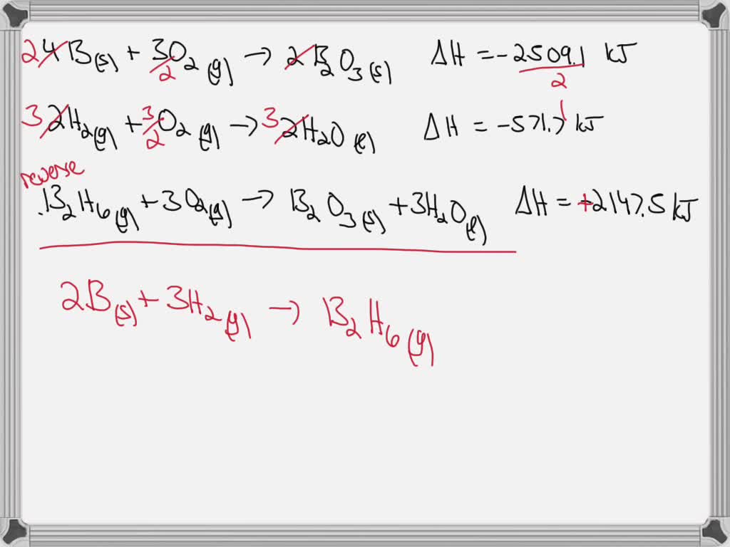 Calculate The Standard Enthalpy Of Formation Of Gaseous Diborane (B2H6 ...