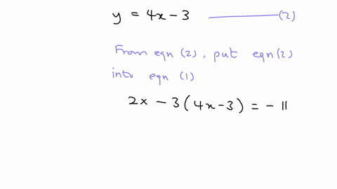 solve-each-system-by-either-the-addition-method-or-the-substitution-method-2x-3y-11-y4x-3