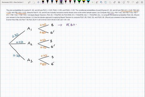the-prior-probabilities-for-events-a1-a2-and-a3-are-pa1-020-pa2-050-and-pa3-030-the-conditional-probabilities-of-event-b-given-a1-a2-and-a3-are-pb-a1-040-pb-a2-050-and-pb-a3-020-assume-that-50574