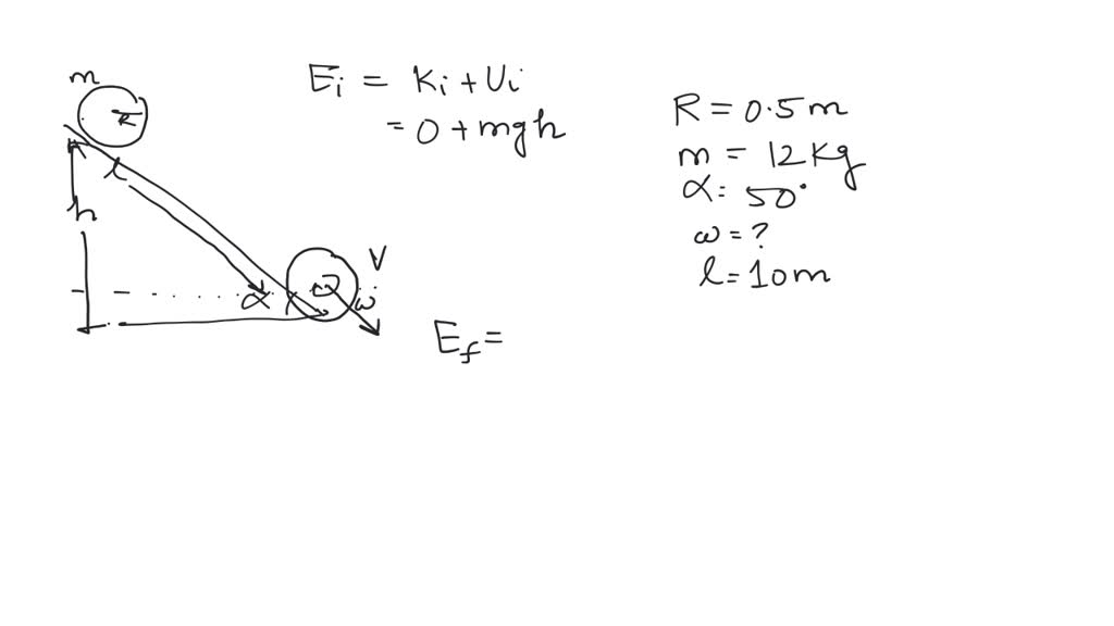 A solid bowling ball of mass 6kg and radius r=0.15m is traveling at a