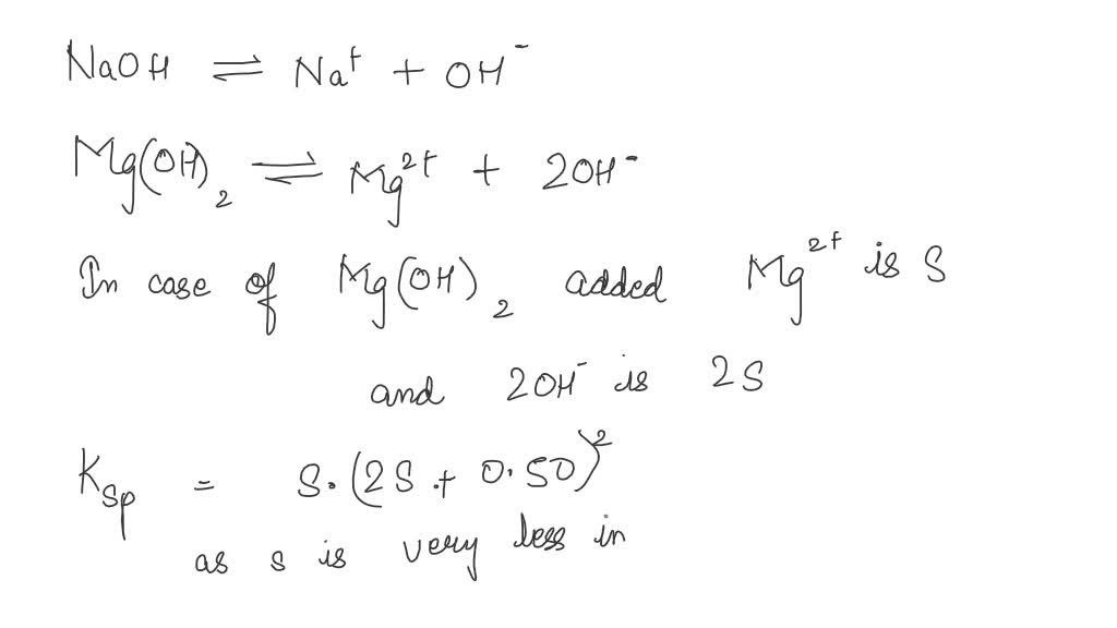 SOLVED: The solubility of Mg(OH)2 is pH dependent. What is the ...