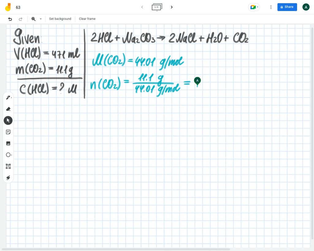 SOLVED A 471 mL sample of unknown HCl solution reacts completely with