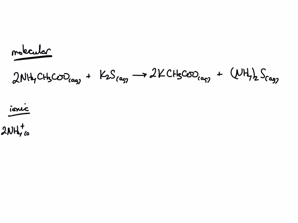 SOLVED Complete and balance the molecular equation between aqueous
