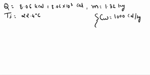 calculate-the-final-temperature-in-c-when-806-kcal-of-heat-enters-132-kg-of-water-originally-at-224c-60173