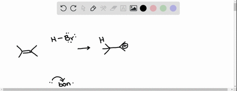 analkene-reacts-with-a-strong-protic-acid-to-form-carbocation-in-part-draw-the-curved-arrow-notation-for-the-reaction-between-an-alkene-and-hbr-however-an-alkene-will-react-with-a-halogen-el-05138