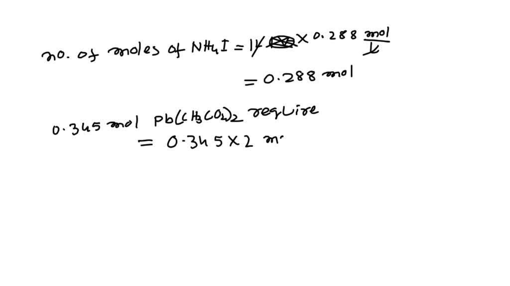 SOLVED: When lead acetate, Pb(CH3COOH)2, and ammonium iodide NH4I are ...