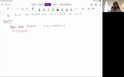 determine-an-equation-of-the-line-tangent-to-the-curve-y-sqrt-x-8-at-the-point-with-x-coordinate-9-64091
