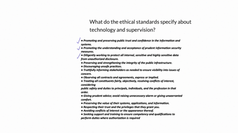 what-do-the-ethical-standards-specify-about-technology-and-supervision