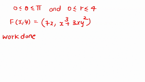 a-particle-starts-at-the-point-20-moves-along-the-x-axis-to-20-and-then-along-the-semicircle-y4-x2-to-the-starting-point-use-greens-theorem-to-find-the-work-done-on-this-particle-by-the-forc-83564