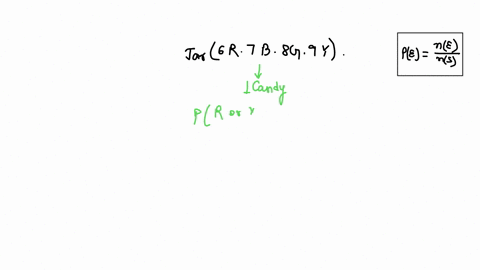 a-candy-jar-contains-6-red-7-blue-8-green-and-9-yellow-candies-what-is-the-probability-that-a-single-choice-from-the-jar-will-result-in-a-piece-that-is-either-red-or-yellow-93138