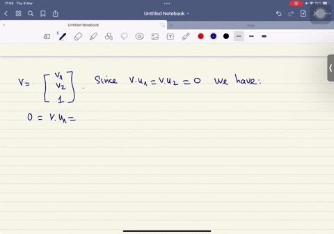 point-consider-the-two-dimensional-subspace-u-of-r3-spanned-by-the-set-1-2-where-the-orthogonal-complement-v-u1-of-u-e-r3-is-the-one-dimensional-subspace-of-r-such-that-every-vector-v-v-is-o-60058