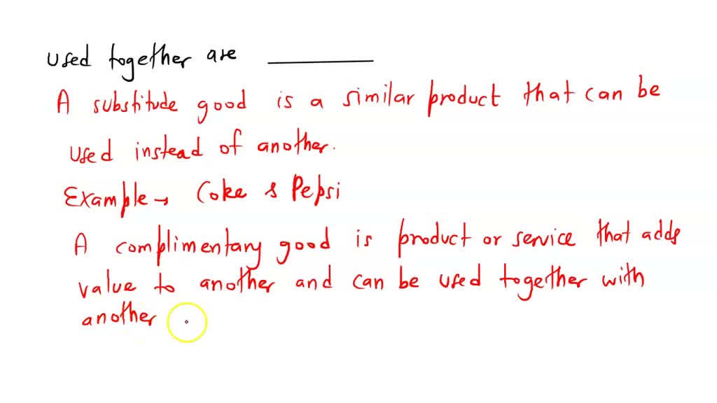 SOLVED Goods and services that can be used for the same purpose are