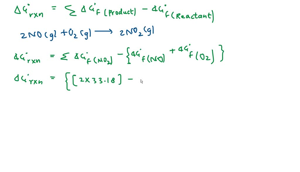 SOLVED: Calculate Grxn for the following reaction at 298 K. Use the Gf ...