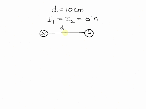 the-figure-shows-two-parallel-current-wires-10cm-apart-each-carrying-50a-one-current-flows-into-the-page-and-the-other-out-of-the-page-what-are-the-direction-and-magnitude-of-magnetic-field-80344
