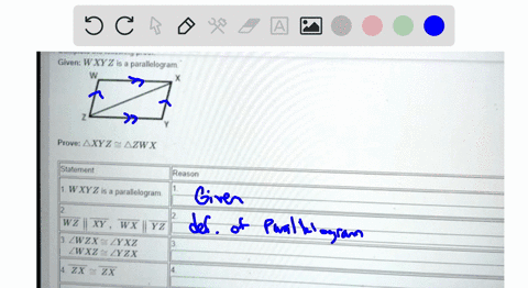 given-wxyz-is-parallelogram-prove-axyz-azwx-statemant-roason-wxy-zis-a-parakelograrn-wz-iy-wx-tz-lwzxe-yxz-awxz-zyzx-zx-zx-axyz-azwx-67465