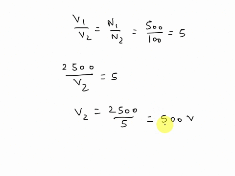 a-50-kva-single-phase-transformer-has-500-turns-on-the-primary-and-100-turns-on-the-secondary-the-primary-is-connected-to-a-2500-v-50-hz-supply-calculate-the-following-the-secondary-voltage-76659