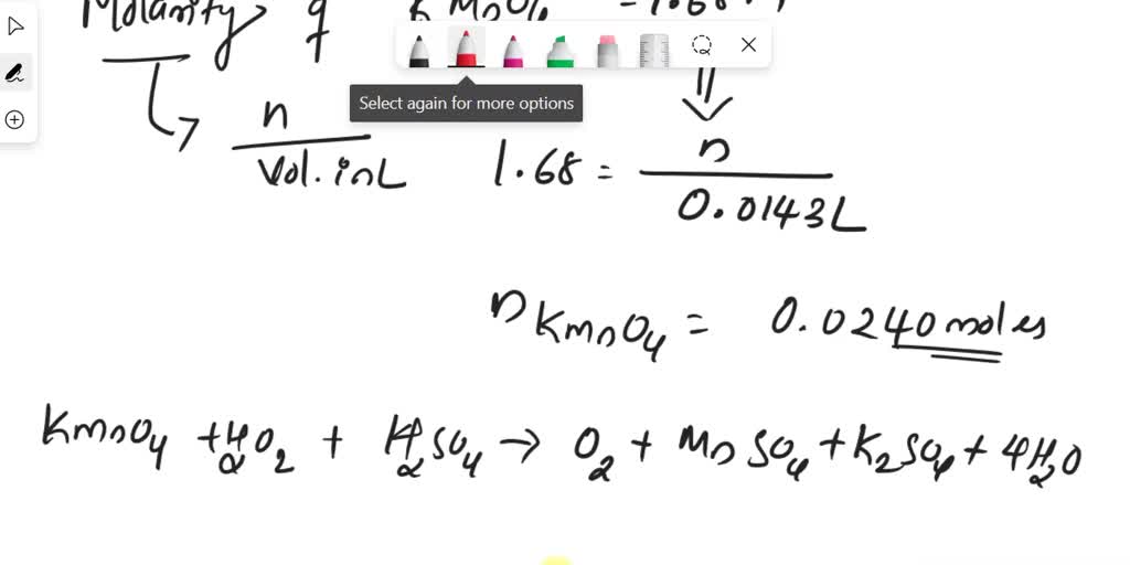 SOLVED: Potassium permanganate (KMnO4) was used as an oxidizing titrant ...