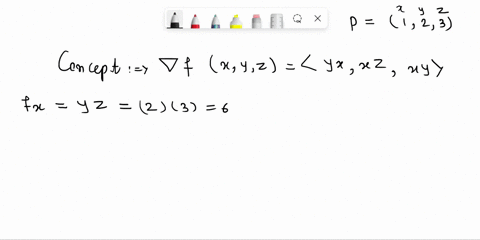 the-gradient-of-f-and-a-point-p-on-the-level-surface-fx-y-z0-are-given-find-an-equation-for-the-tang-54426