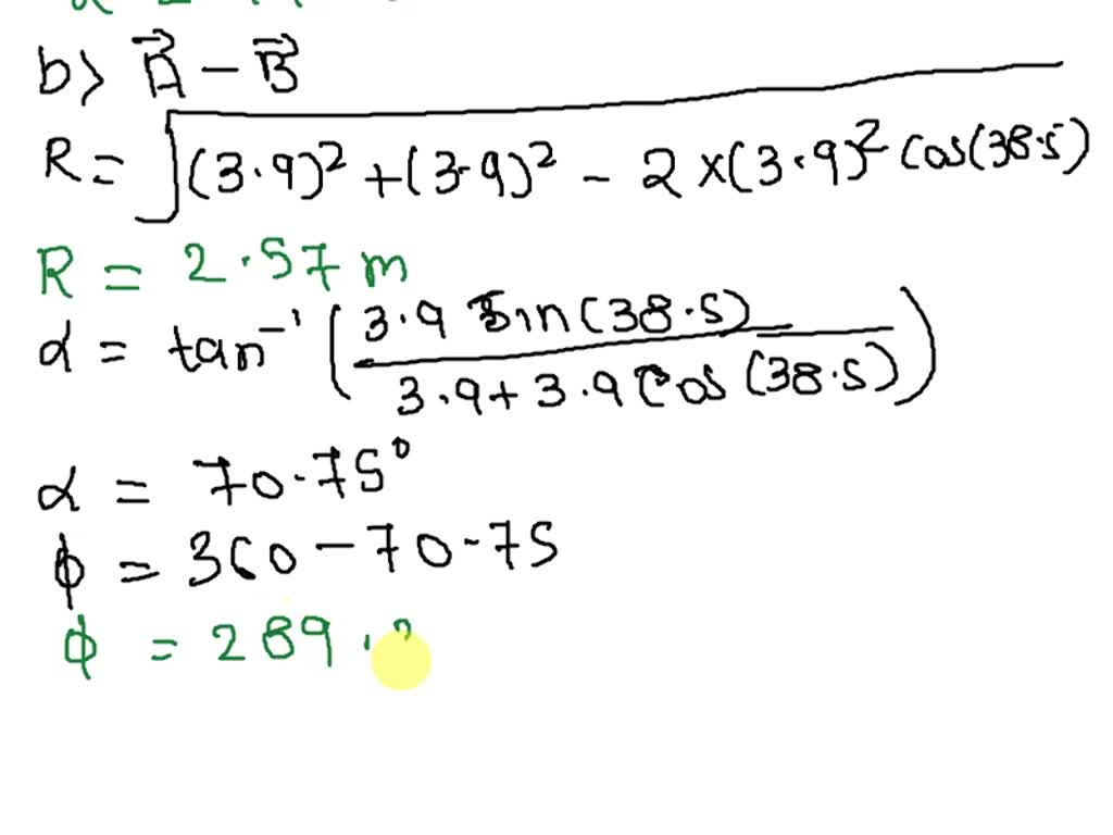 SOLVED: The Displacement Vectors A And B Shown In The Figure Below Both ...