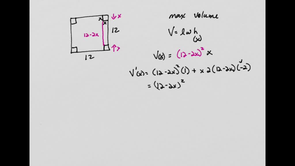 SOLVED: an open top box is to be made by cutting small identical ...