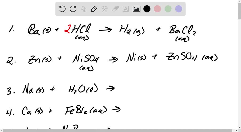 Solved: B. Single Replacement Redox Reactions. 1. Barium Metal Is 