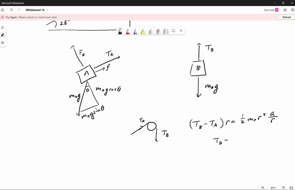 SOLVED Block A, with a mass of mA = 7.8 kg, is moving along an incline