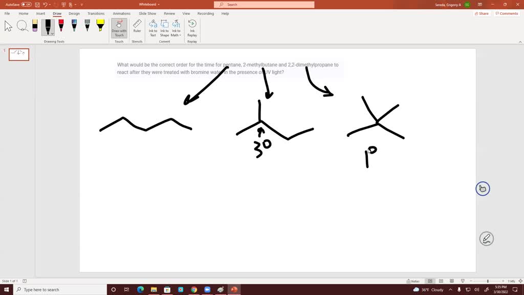SOLVED Question 8 1 pts The predicted results when an alkane reacts