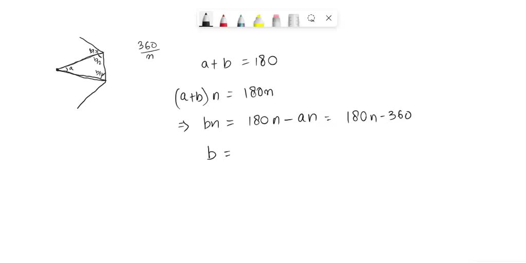 SOLVED Determine the measure of an exterior angle and of an interior