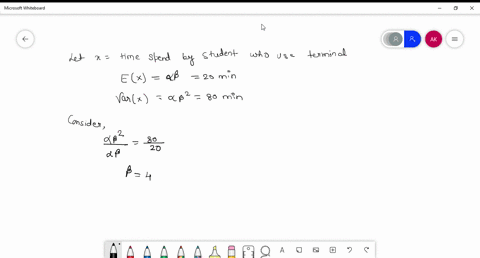 suppose-the-time-spent-by-a-randomly-selected-student-who-uses-a-terminal-connected-to-a-local-time-sharing-computer-facility-has-a-gamma-distribution-with-mean-20-min-and-variance-80-min-2-97811