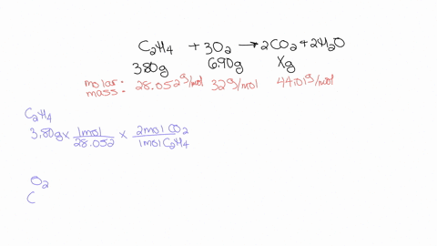 how-many-grams-of-carbon-dioxide-can-form-when-a-mixture-of-380-g-ethylene-c2h4-and-690-g-of-oxygen-is-ignited-assuming-complete-combustion-to-form-carbon-dioxide-and-water-15793