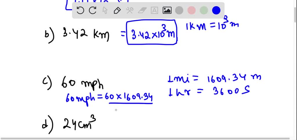 SOLVED: Convert the following to basic Sl units. Work across the line ...