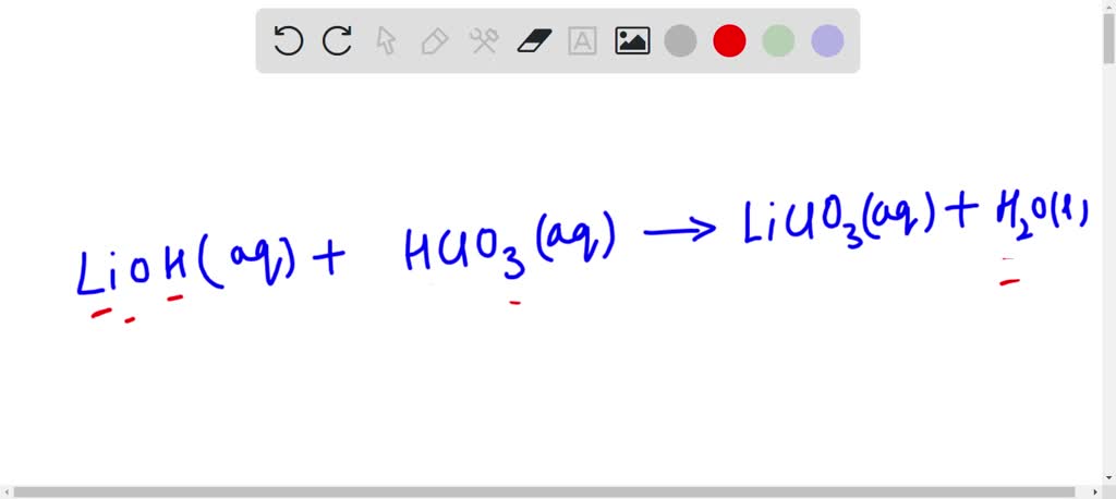 Give the balanced chemical equation for the reaction between lithium ...