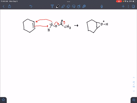 draw-the-mechanism-for-the-epoxidation-of-cyclohexene-a-which-oxygen-from-the-peroxy-acid-is-being-added-to-the-cyclohexene-b-is-the-cyclohexene-being-oxidized-or-reduced-explain-c-what-happ-92685