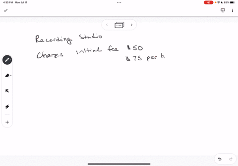 a-recording-studio-charges-musicians-an-initial-fee-of-50-to-record-an-album-studio-time-costs-an-additional-75-per-hour-write-a-linear-model-that-represents-the-total-cost-c-of-recording-an-00325