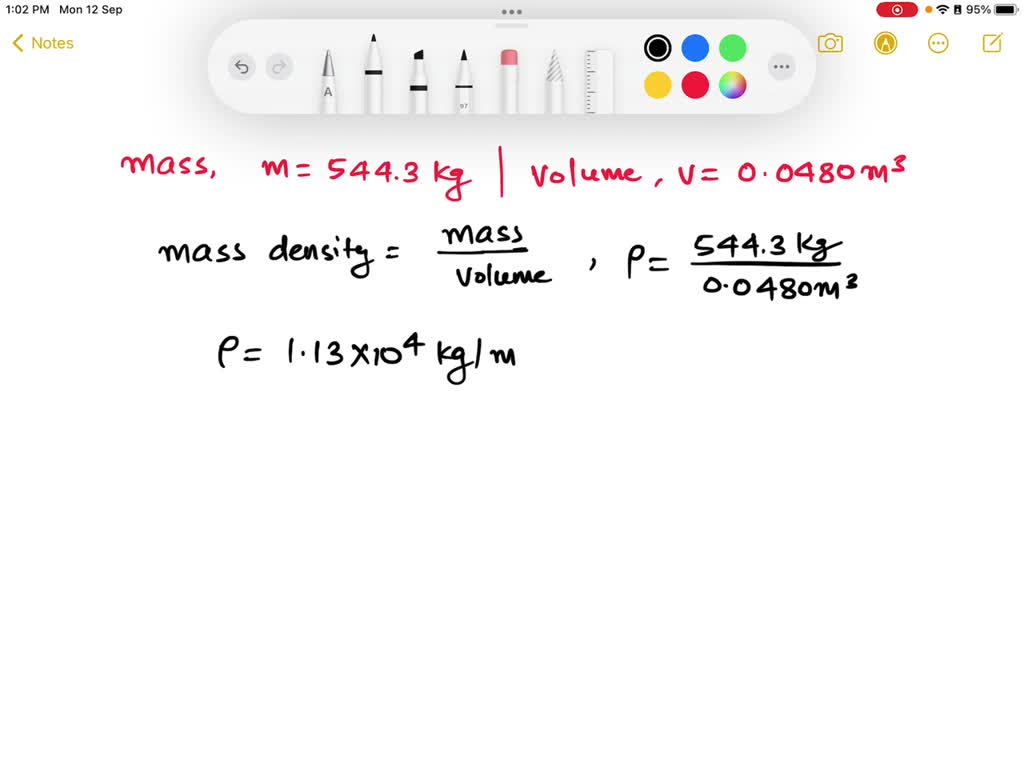 solved-a-large-chunk-of-metal-has-a-mass-of-544-3-kg-and-its-volume
