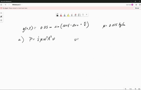 the-wave-function-for-a-wave-on-a-taut-string-is-y-1x-t-2-5-0350-sin-a10pt-2-3px-1-p-4-b-where-x-and-y-are-in-meters-and-t-is-in-seconds-if-the-linear-mass-density-of-the-string-is-750-gm-a-43075
