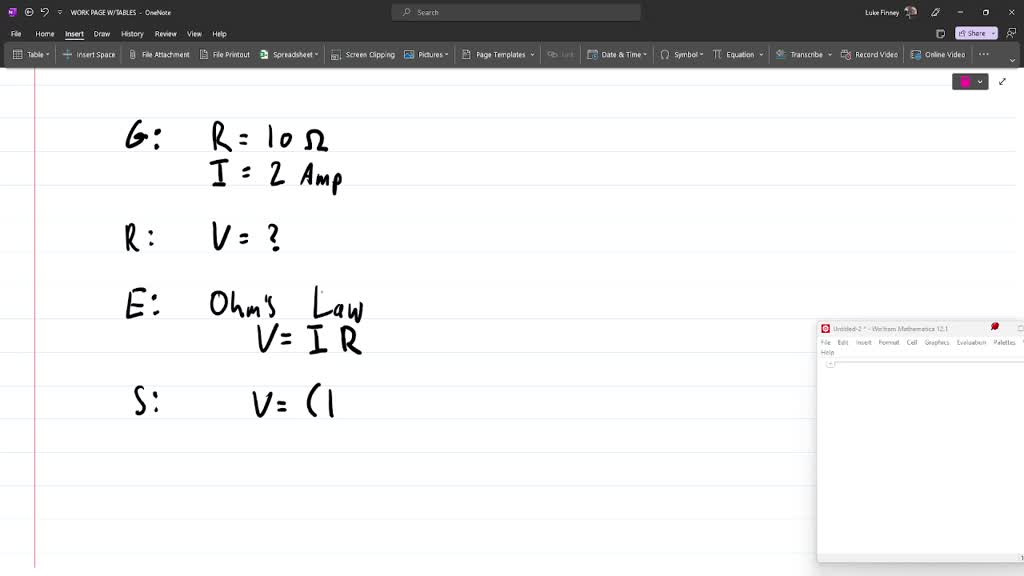 A circuit has a resistance of 10 ohms and a current of 2 amperes