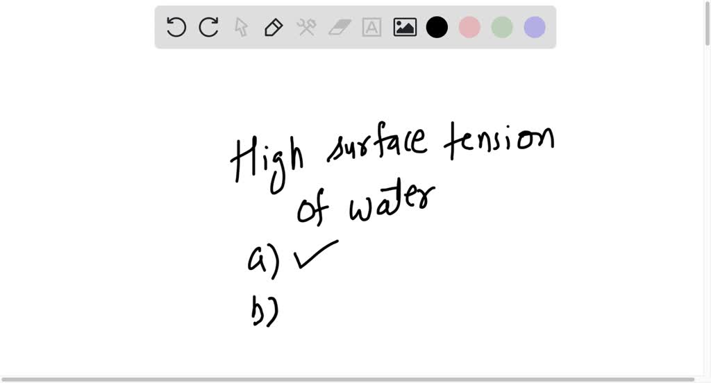 SOLVED Which best explains the high surface tension of water? A. its