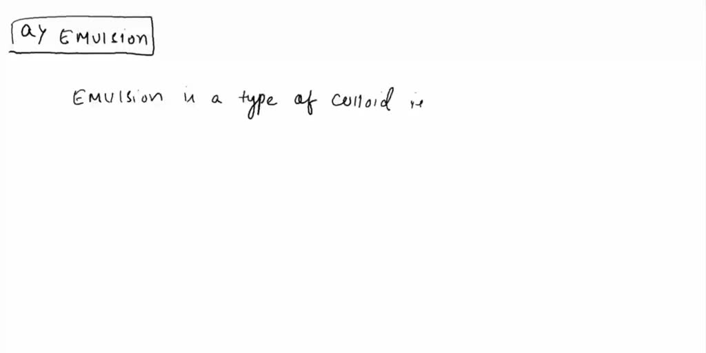 SOLVED 11 of What type of colloid is formed when a liquid is dispersed
