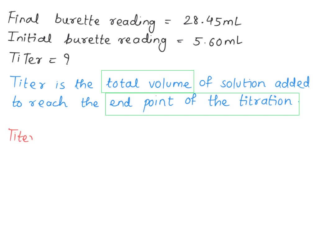 SOLVED By performing an iteration, we are able to determine the titer