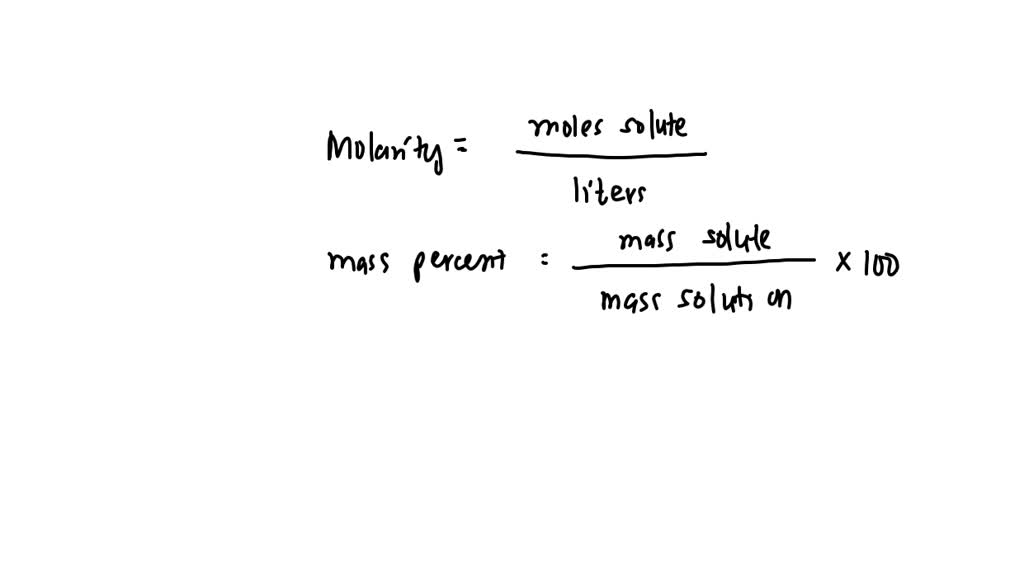 SOLVED: Explain the relationship between molarity and mass concentration