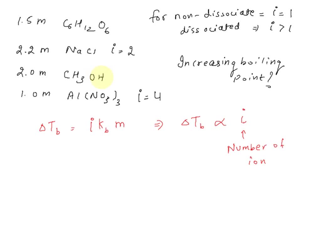 SOLVED: Rank the following solutions in order of increasing boiling ...