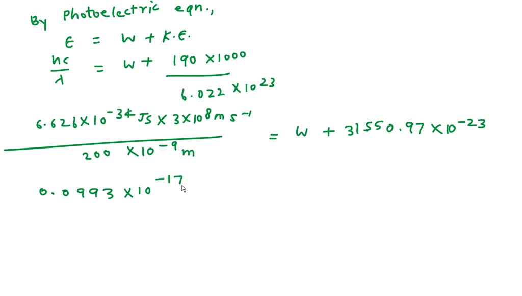 SOLVED: When photons with a wavelength of 200 nm fall on sodium metal ...