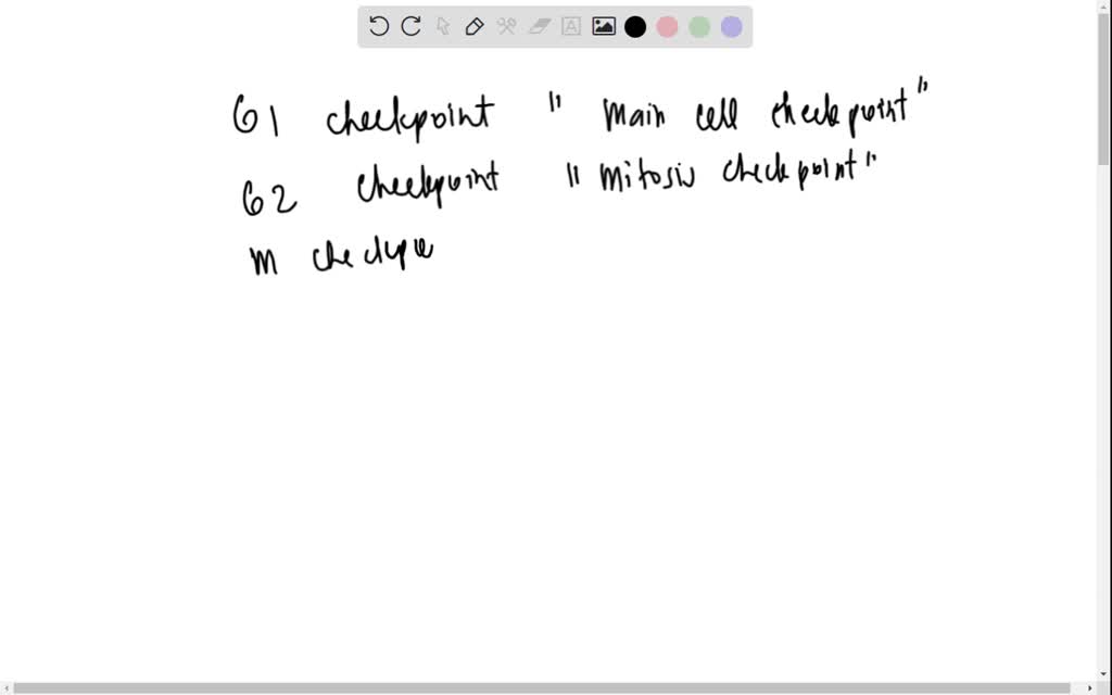 SOLVED Text Checkpoints of the cell cycle Below is a chart detailing