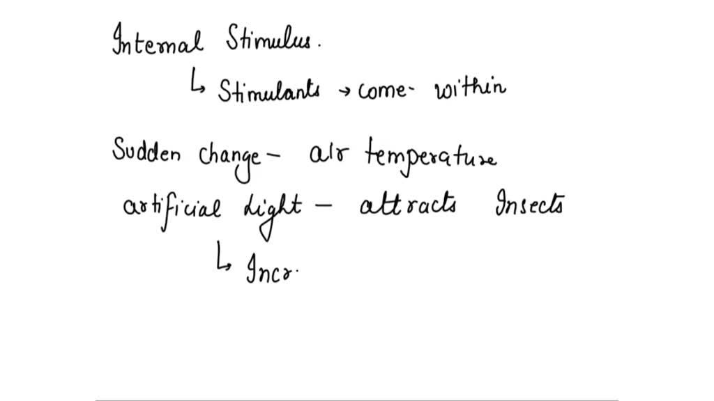SOLVED: Which is an example of an internal stimulus? A) a sudden change ...