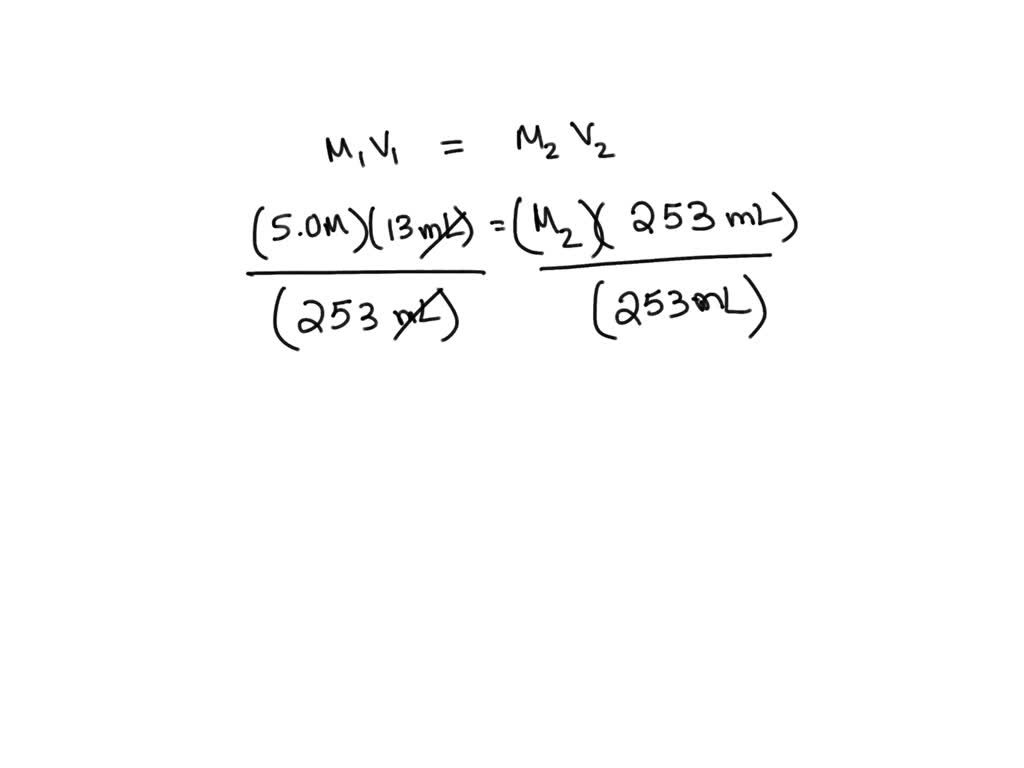 SOLVED If you dilute 200 mL of a 1.2M solution of NaCl to 1.0L, what