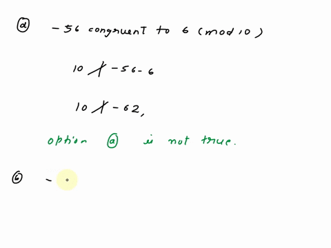 one-of-the-following-congruences-is-true-56-congruent-to-6-mod-10-54-congruent-to-4-mod-10-556-congruent-to-1-mod-10-56-is-congruent-to-4-mod-10-43782