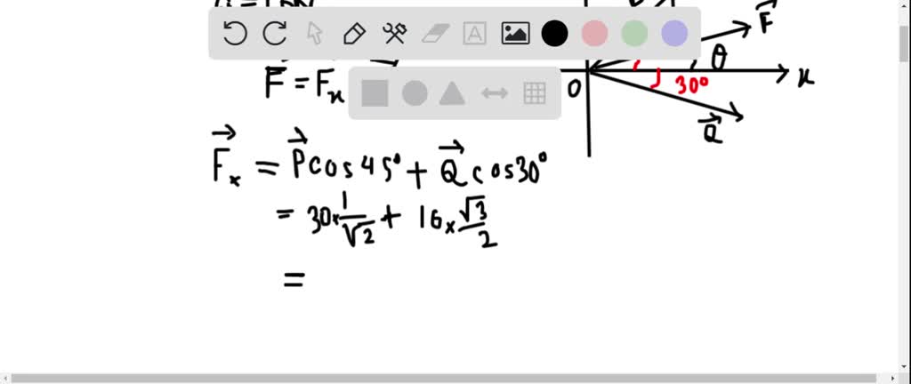 SOLVED: 32-33 Find the magnitude of the resultant force and the angle ...