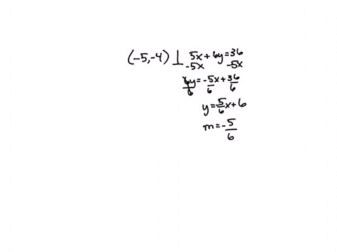 what-is-an-equation-of-the-line-that-passes-through-the-point-5-4-and-is-perpendicular-to-the-line-5x6y36-12605
