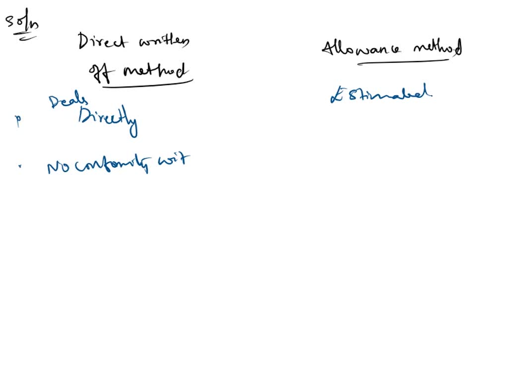 Please Method SOLVED: Compare and contrast the direct write-off method and the ...